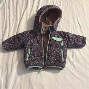 Patagonia Floral Hooded coat with Mint Accents